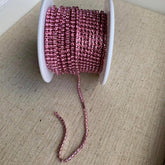 1 Yard SS6 Light Pink Colourful Metal Rhinestone Chain Banding